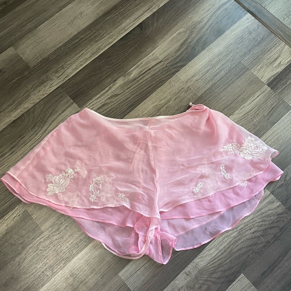Vintage Victoria Secret collection pink lingerie mesh shorts L